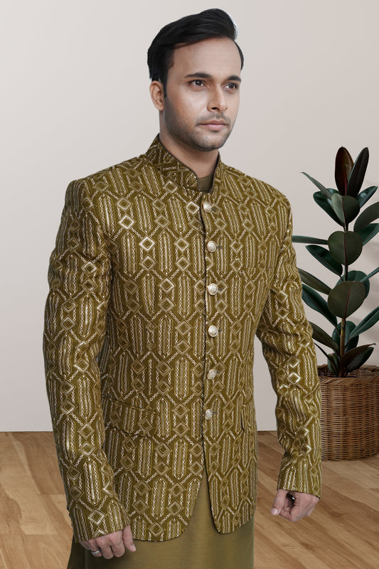 Mehndi Green Prince Coat