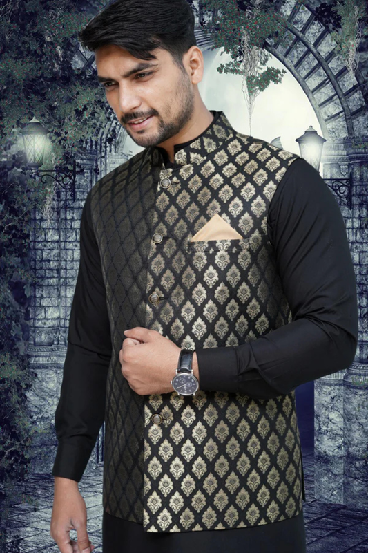 Premium Golden & Black Waist Coat